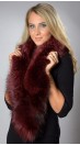 Red cherry raccoon fur collar